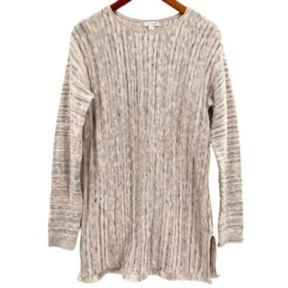 J. Jill Womens Marled Fisherman Knit Sweater Button Back